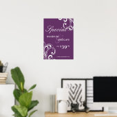 Poster du Salon Spa violet et brindille blanche (Bureau à domicile)