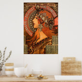 Poster du savon Mucha Art Nouveau Ladies (Cuisine)