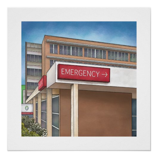 Poster du service d'urgence (Devant)
