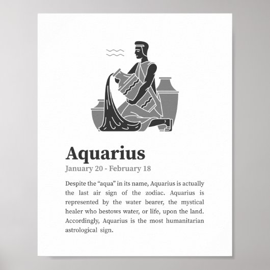 Poster du signe Aquarius Zodiac (Devant)
