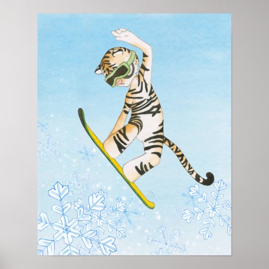 Poster du snowboard de Tiger (Devant)