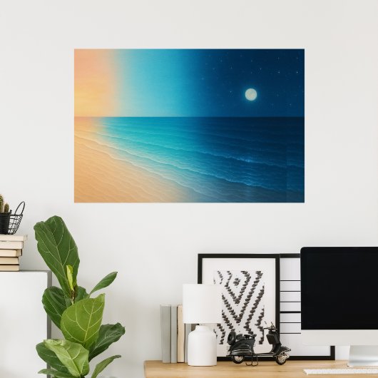 Poster du soleil au clair de lune (Bureau à domicile)