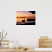 Poster du soleil couchant en silhouette (Cuisine)