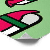 Poster du Sushi Kawaii, du riz au poisson et des a (Coin)