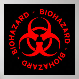 Poster du symbole Biodanger Rouge