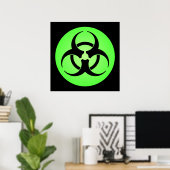 Poster du symbole de danger biologique vert (Bureau à domicile)