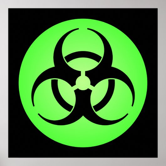 Poster du symbole de danger biologique vert (Devant)