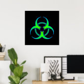 Poster du symbole de danger biologique vert (Bureau à domicile)