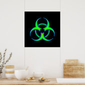 Poster du symbole de danger biologique vert (Cuisine)