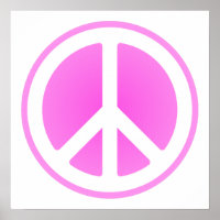 Poster du symbole de paix rose