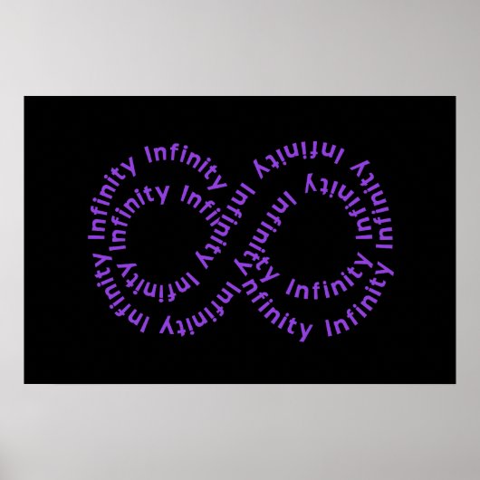Poster du symbole d'infinité de texte violet (Devant)