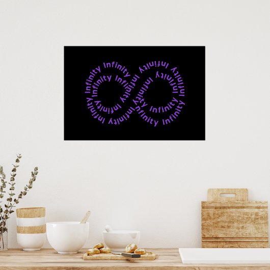 Poster du symbole d'infinité de texte violet (Cuisine)
