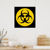 Poster du symbole du risque biologique jaune (Cuisine)