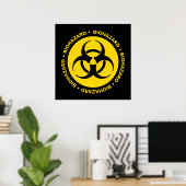 Poster du symbole du risque biologique jaune (Bureau à domicile)
