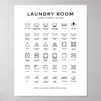 Poster du symbole du service de blanchisserie