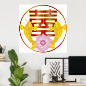 Poster du symbole Mariage de la paire de poissons (Bureau à domicile)