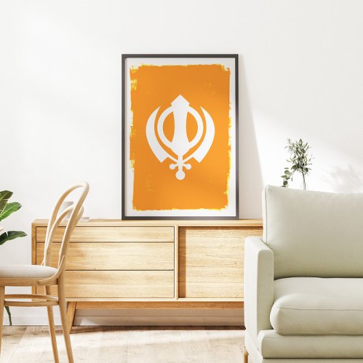 Poster du symbole Sikh Khanda