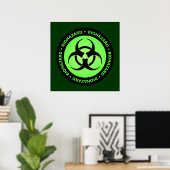 Poster du symbole vert et noir de danger biologiqu (Bureau à domicile)