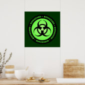 Poster du symbole vert et noir de danger biologiqu (Cuisine)