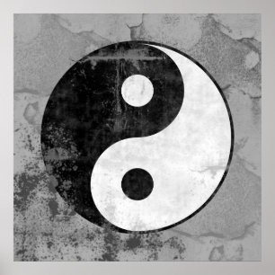 Poster du symbole Yin Yang en détresse