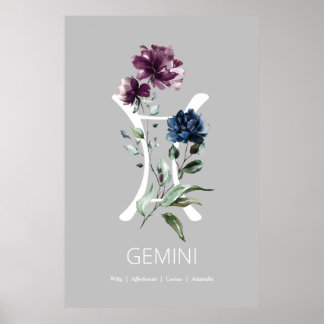 Poster du symbole Zodiac Gemini