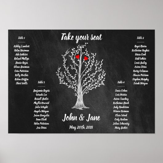 Poster du tableau de bord - Arbre et coeur rouge D (Devant)