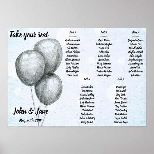Poster du tableau de bord - BW Balloons Design (Devant)