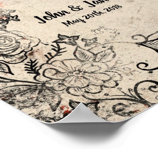 Poster du tableau de bord - Design floral (Coin)