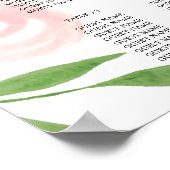 Poster du tableau de Mariage rose floral 16x20 (Coin)