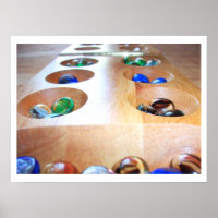 Poster du tableau et des pièces de Mancala
