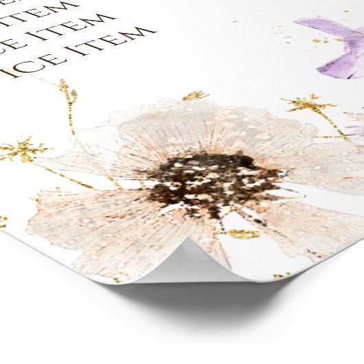 Poster du tarif des fleurs séchées (Coin)