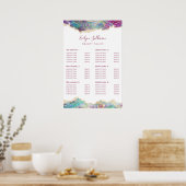 Poster du tarif Opal Design Fuchsia Aquamarine (Cuisine)