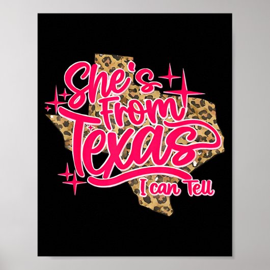 Poster du Texas peut dire rétro léopard fille du Texas (Devant)