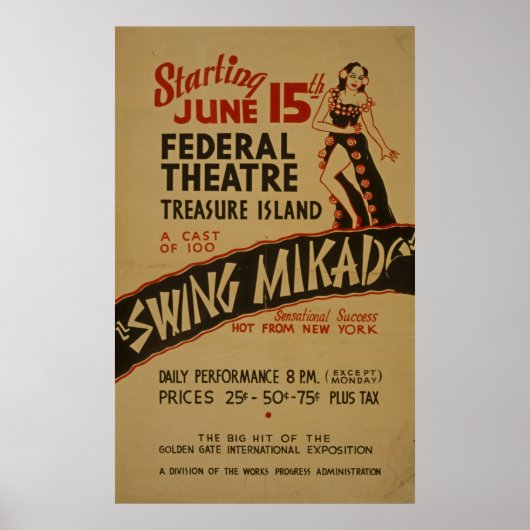 Poster du Théâtre Vintage de Swing Mikado (Devant)