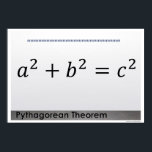 Poster du théorème Pythagore<br><div class="desc">Poster de formule théorème Pythagore Pour plus d'affiches de mathématiques visitez : www.zazzle.com/mathposters*</div>