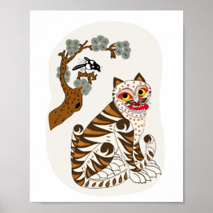Poster du tigre K-Pop - Art populaire coréen avec 