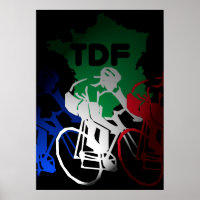 Poster du Tour de France à vélo