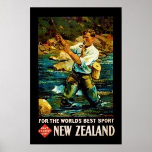 Poster du tourisme sportif de la Nouvelle-Zélande