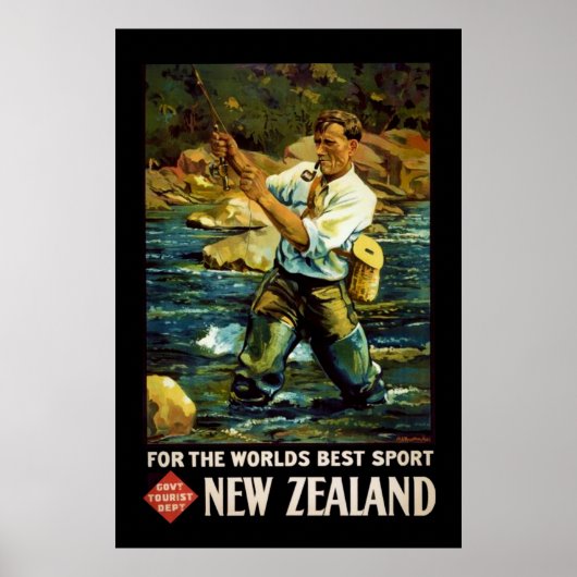Poster du tourisme sportif de la Nouvelle-Zélande (Devant)
