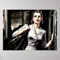 Poster du train de nuit Imprimer Mur Art Noir 1940