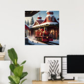 Poster du train rouge de Noël (Bureau à domicile)