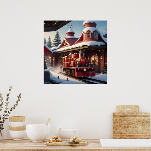 Poster du train rouge de Noël (Cuisine)