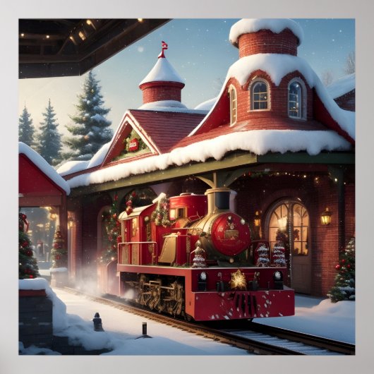 Poster du train rouge de Noël (Devant)