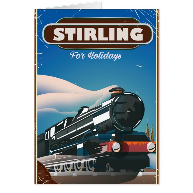 Poster du train vintage écossais Stirling. (Devant)