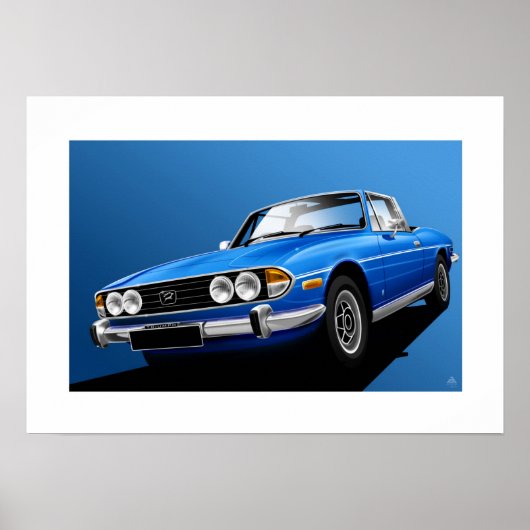 Poster du Triumph Stag illustration Tahiti Blue (Devant)