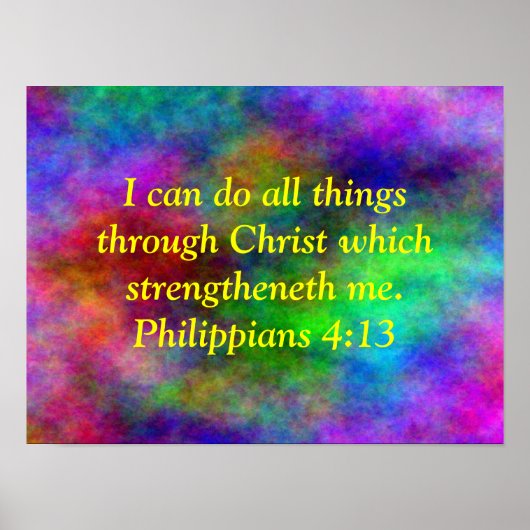 Poster du verset de la Bible arc-en-ciel phil. 413 (Devant)
