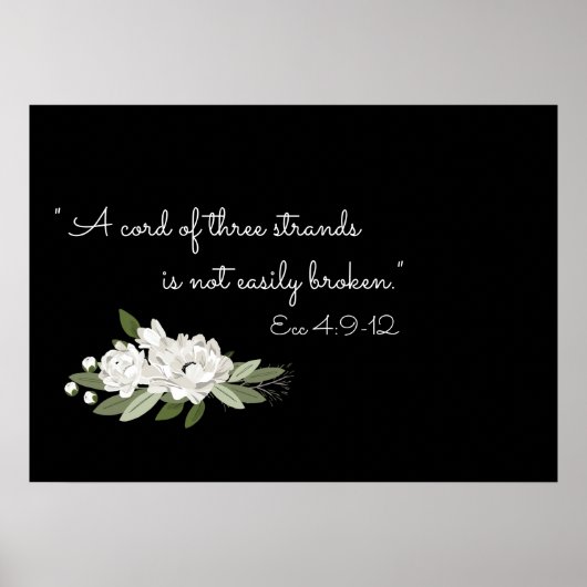 Poster du verset du mariage à fleurs blanches (Devant)