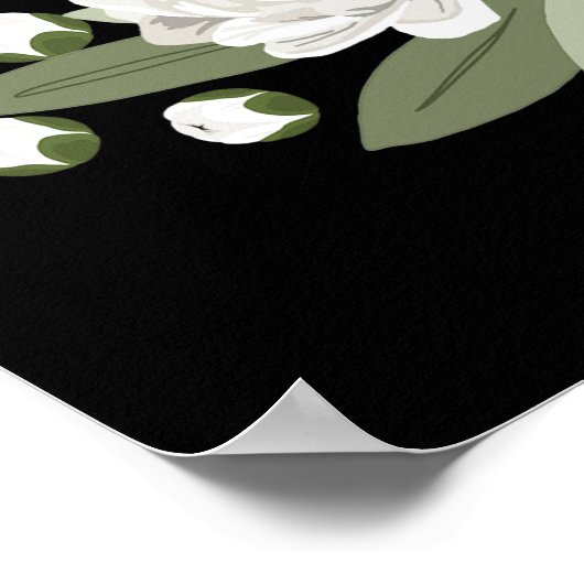 Poster du verset du mariage à fleurs blanches (Coin)