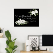 Poster du verset du mariage à fleurs blanches (Bureau à domicile)