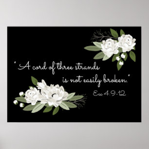 Poster du verset du mariage à fleurs blanches